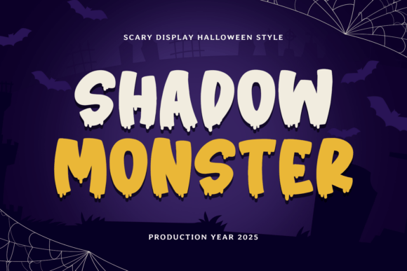 Shadow Monster Typeface for Spooky Craft Projects